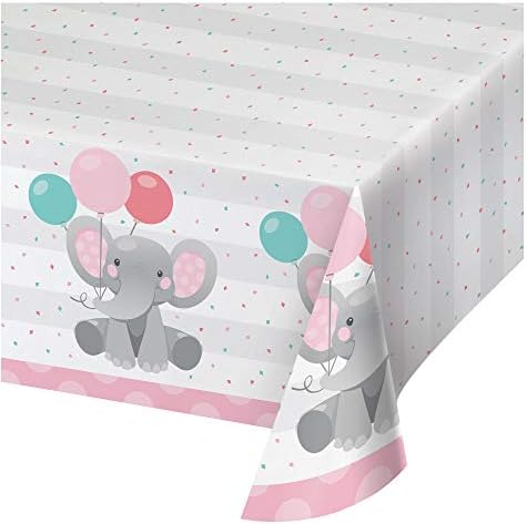 Creative Converting Enchanting Elephants Girl Tablecloth