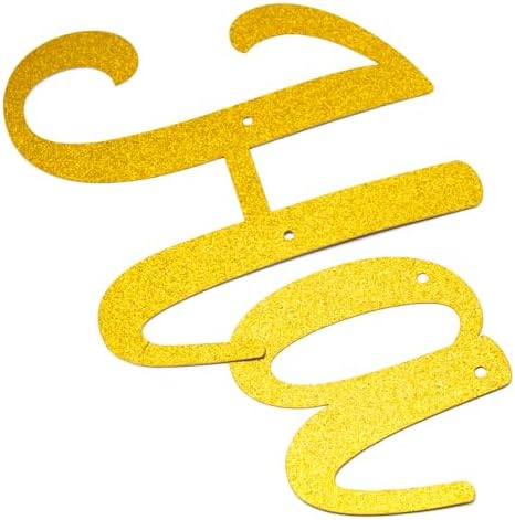 Gold Glitter Happy Engagement Banner 12 Pcs Decorations