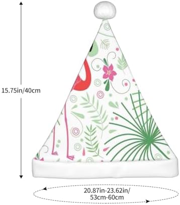 QINZHENG Floral Flamingo Santa Hat Personalized Christmas Headwear