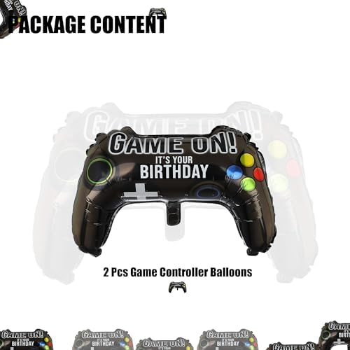 2 Pcs Video Game Controller Mylar Balloon Party Decor