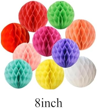 10pcs 8inch Honeycomb Paper Pom Poms Decorative