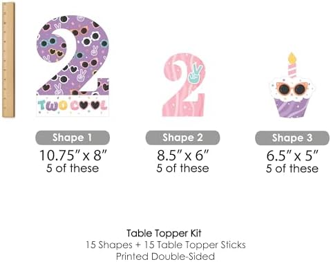 Big Dot of Happiness Two Cool Girl Birthday Centerpiece Sticks