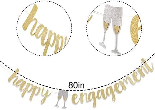 Happy Engagement Banner - Party Decor for Wedding Shower