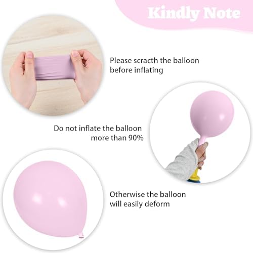 Bow Balloons 50Pcs 12 Inches Pink White Clear Balloons for Birthday Parties