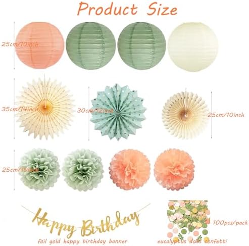 Sage Green Birthday Decorations Set 1