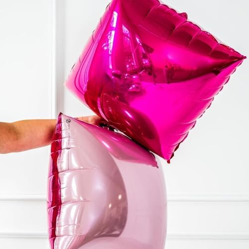 Hot Pink and Rose Double Sided Square Foil Balloons Wall