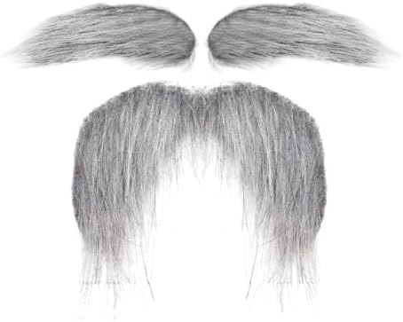 Gray Fake Mustache Eyebrows Costume for Holiday Role Play