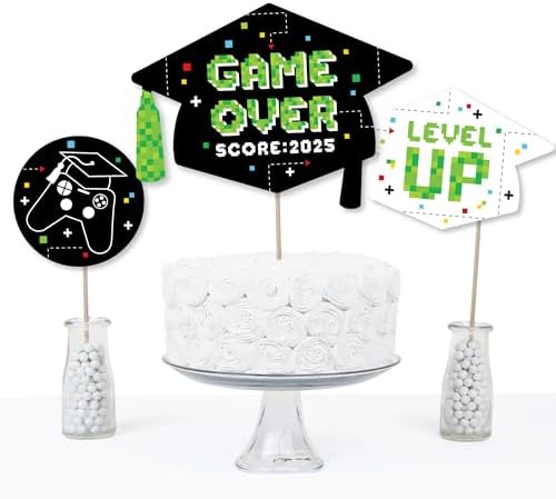 Game Over Video Game Graduation Party Centerpiece Sticks Set of 15