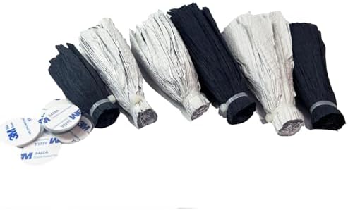 IGUO Silver Black Paper Flowers 3D Decor 6PCS