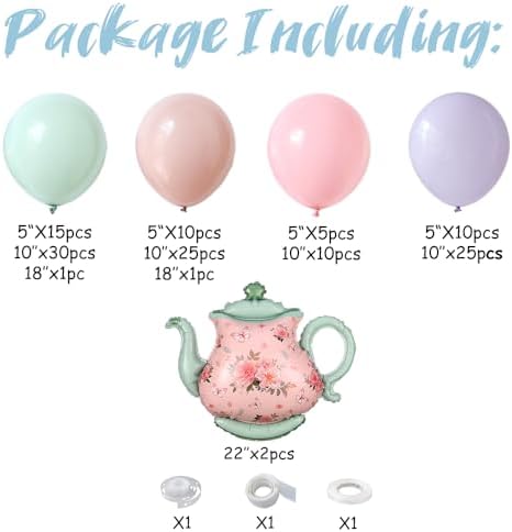 Green and Pink Balloon Garland 134Pcs Tea Party Decor