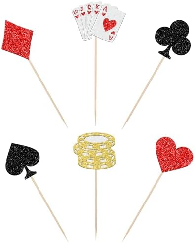 12PCS Casino Poker Centerpiece Sticks for Party Decorations