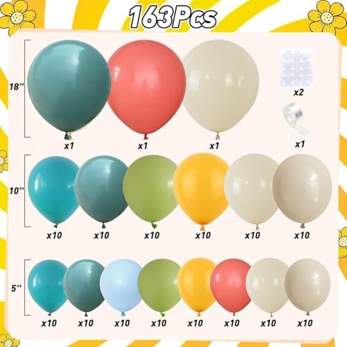 Retro Boho Balloon Arch Garland Kit for Birthday Parties