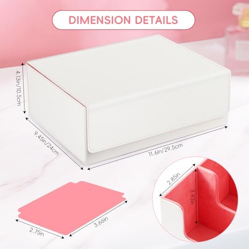 CLOKORIA Card Storage Box with 12 Dividers and 3 Supporters