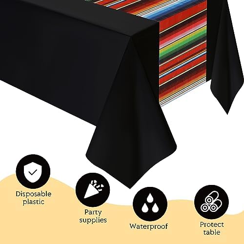 Hosuly Mexican Fiesta Tablecloth 54 x 108 In 10 Pcs