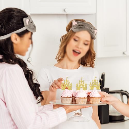 24 pcs Princess Castle Cupcake Toppers Gold