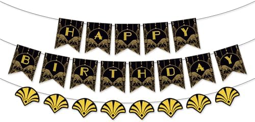 Retro 1920s Happy Birthday Banner Decorations