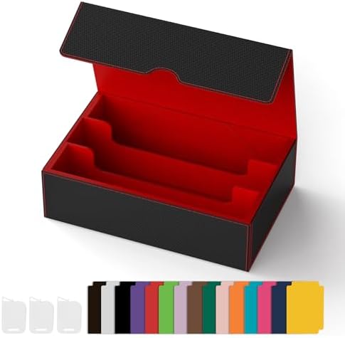 Gomyrod Card Deck Case for 1800 Sleeved Cards Black Red