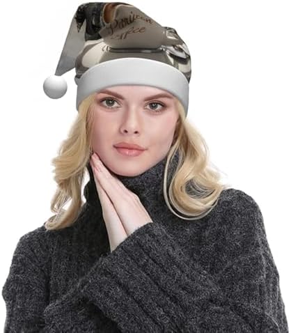 QINZHENG Parisian Coffee Eiffel Tower Santa Hat for Women