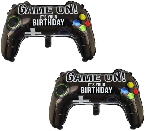 2 Pcs Video Game Controller Mylar Balloon Party Decor