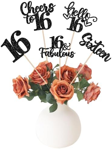 15PCS Happy 16th Birthday Centerpiece Sticks