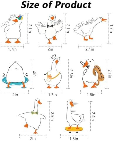 48 PCS Funny Goose Cupcake Toppers Animal Theme Party Decorations
