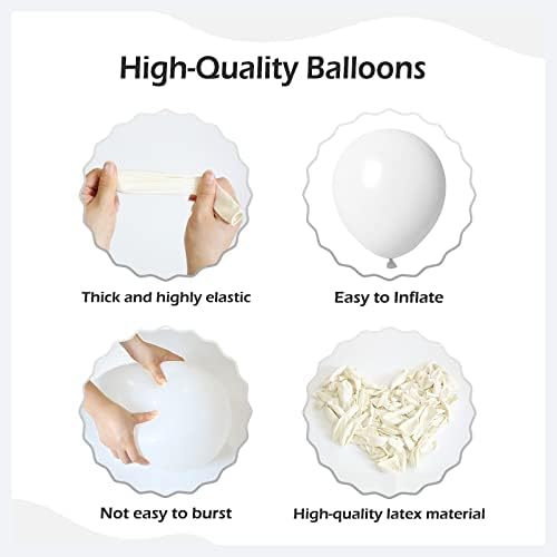 FOTIOMRG 110pcs White Balloon Garland Kit