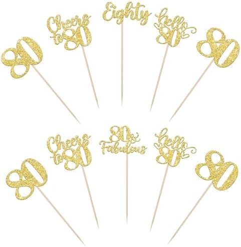 15PCS Gold Glitter Birthday Centerpiece Sticks
