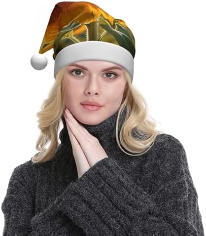 QINZHENG Personalized Santa Hat with Daisy Print