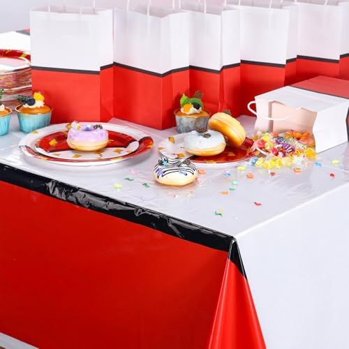 DERTE 3Pcs Cartoon Themed Waterproof Tablecloths for Kids Birthday Party