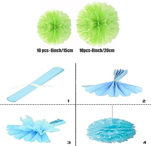 Ylys Love Tissue Pom Poms Decor 20pcs 6in 8in