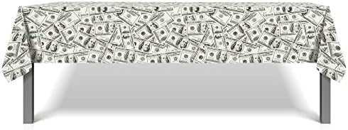 Dollar Birthday Party Tablecloths 2 Pcs 54x87In Disposable Plastic
