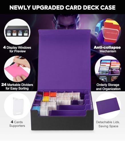 Moko Card Storage Box - 3000 Magic Deck Case Black Purple