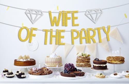 Wifey Of The Party Banner Gold Silver