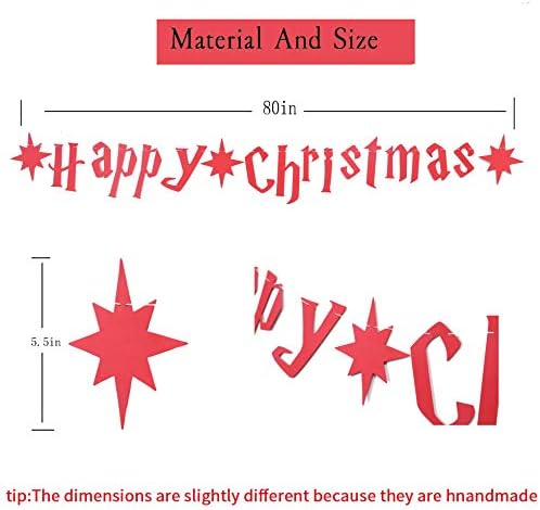 Red Happy Christmas Banner for Indoor and Outdoor Use