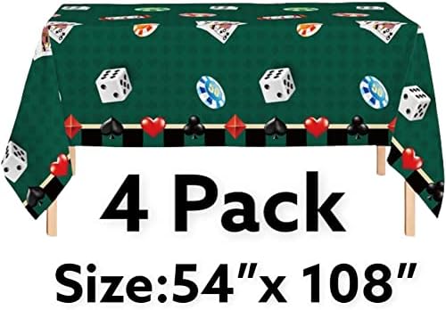 Oojami 4 Pack Casino Theme Table Cover