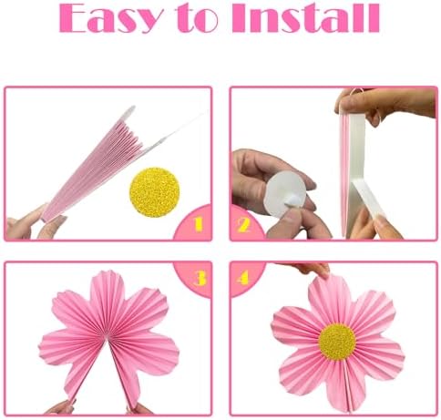 12Pcs Paper Flower Fans for Party Decorations