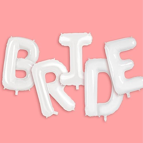 40 Inch White BRIDE Letter Balloons for Wedding Decorations