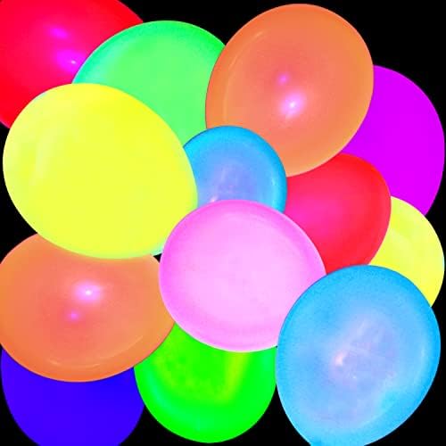 110 Pack Neon Glow Balloons for Black Light Parties
