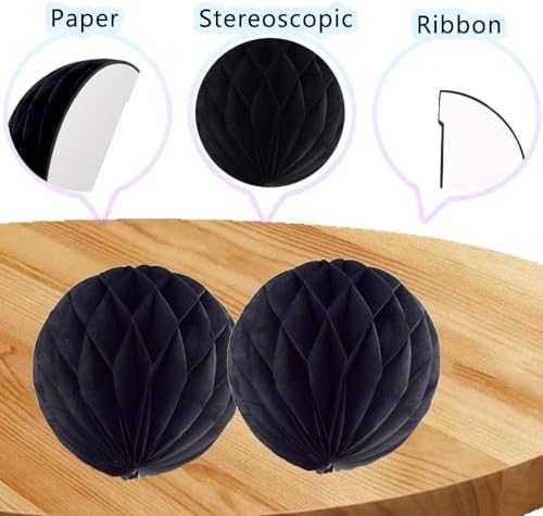Hocansen 8 Pcs Paper Honeycomb Flower Balls for Parties