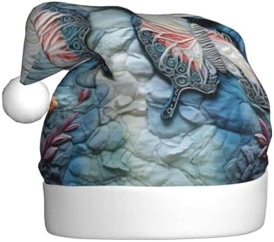 QINZHENG Butterfly Stone Print Santa Hat