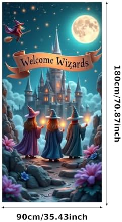 Wizard Themed Door Banner for Birthday Party Decorations