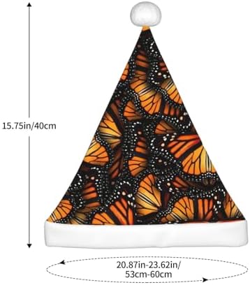 QINZHENG Orange Monarch Butterflies Santa Hat