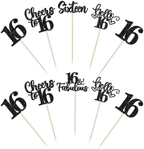 15PCS Happy 16th Birthday Centerpiece Sticks