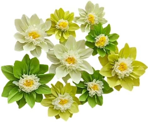 Mybbshower Crepe Paper Flowers Pack of 9 Green