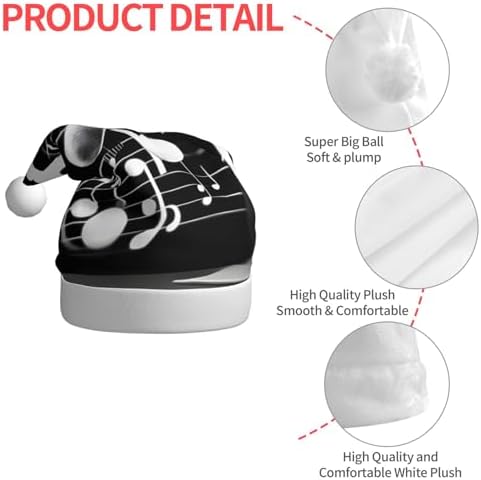 QINZHENG Music Note Santa Hat Christmas Decoration