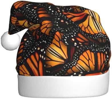 QINZHENG Orange Monarch Butterflies Santa Hat