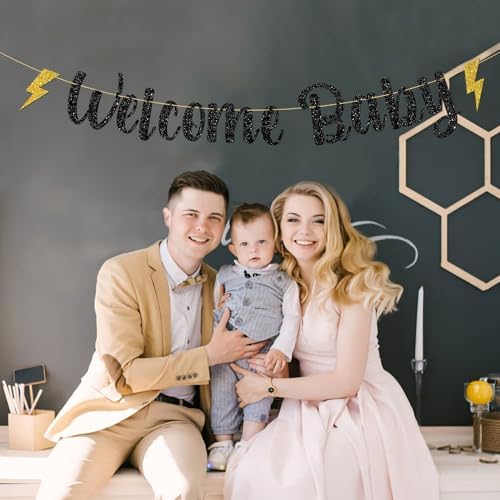 MonMon Craft Welcome Baby Mugle Banner Black Glitter