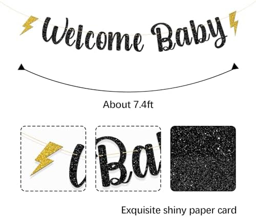 MonMon Craft Welcome Baby Mugle Banner Black Glitter