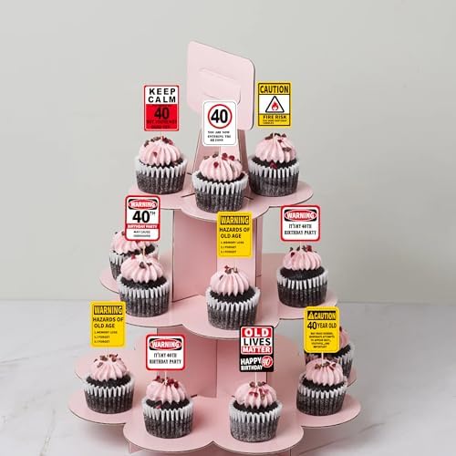 40 PCS Happy 40th Birthday Cupcake Toppers