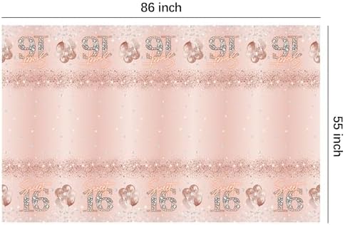Rose Gold Sweet 16 Party Tablecloth 3 Pack